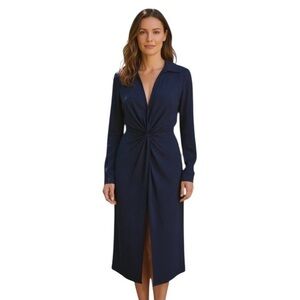VENUS Deep Blue Long Sleeve Dress